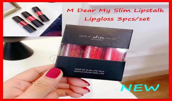 2019 Новый набор для макияжа губ M Lollipop Liploss Set Dear My Slim LipsTalk Матовая жидкая помада 3 в 1 Блеск для губ Блеск для губ 3 шт. set203i2605531