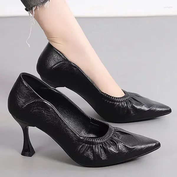 Scarpe eleganti Décolleté da donna con punta a punta 2024 Tacchi a spillo comodi formali semplici e versatili di alta qualità
