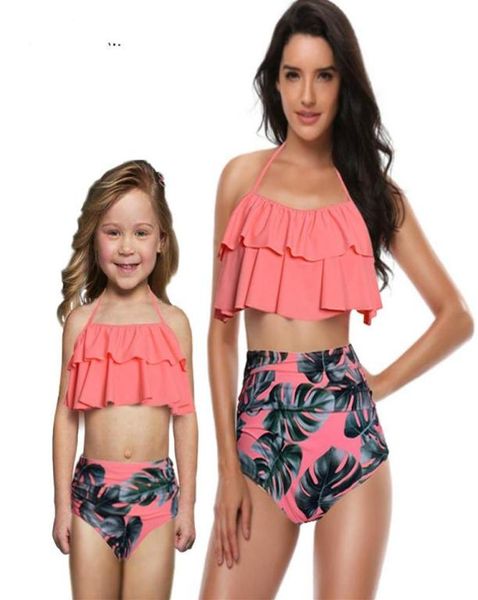 Mutter und Tochter Badeanzug Mama Bademode Bikini-Sets Brachwear Kleidung Look Mama Baby Kleider Kleidung Familie passende Outfits183809495