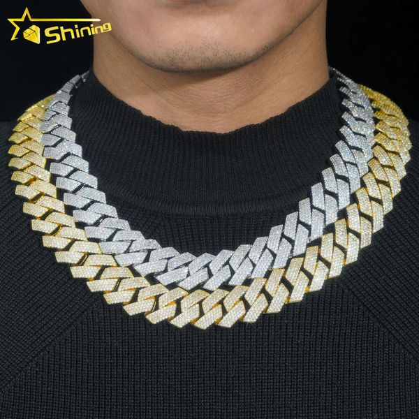 Preço de atacado iced out vvs moissanite corrente cubana prata 925 colar pulseira hip hop jóias diamante link cubano