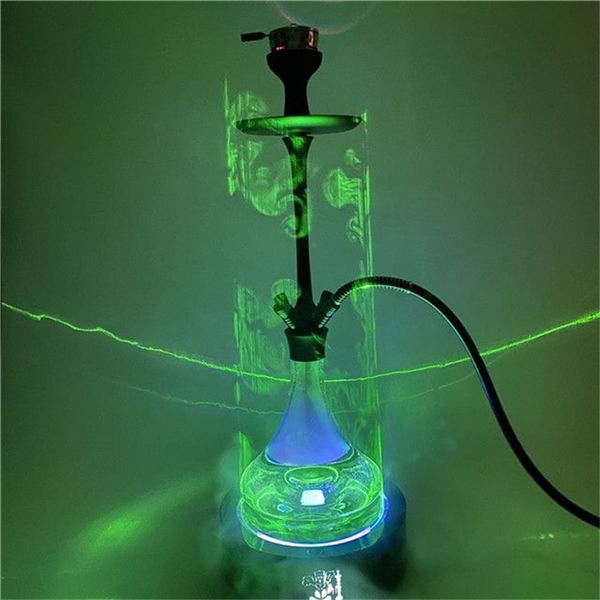 Bong in vetro inebrianti Base per narghilè/raggio laser caldo per narghilè e bong in vetro con accendino a LED RGB che crea effetti di luce freddi con batteria al litio da 5000 mAH