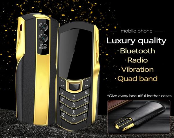 Gold Business-Handy, entsperrt, 2G, GSM, Dual-SIM-Karte, Handys, Edelstahlgehäuse, FM-Radio, Bluetooth, Zifferblatt, HD-Kamera, Magic 8486175