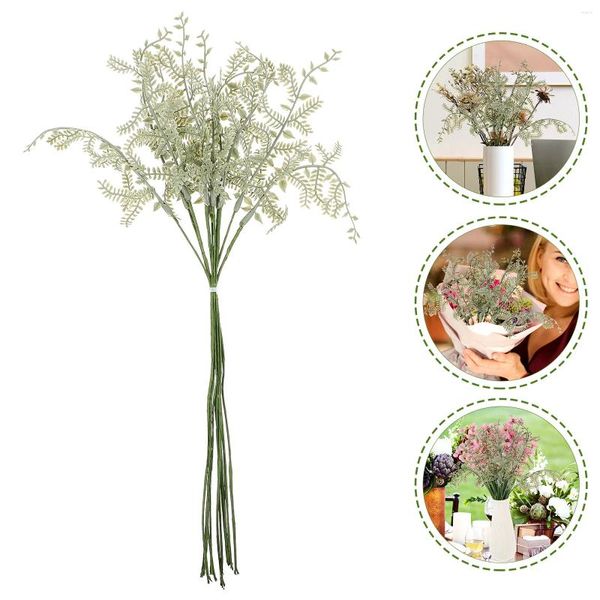 Fiori decorativi 10 pezzi Piante Decorazione artificiale Foglie Steli Layout di bambù Ghirlanda che fa la sposa