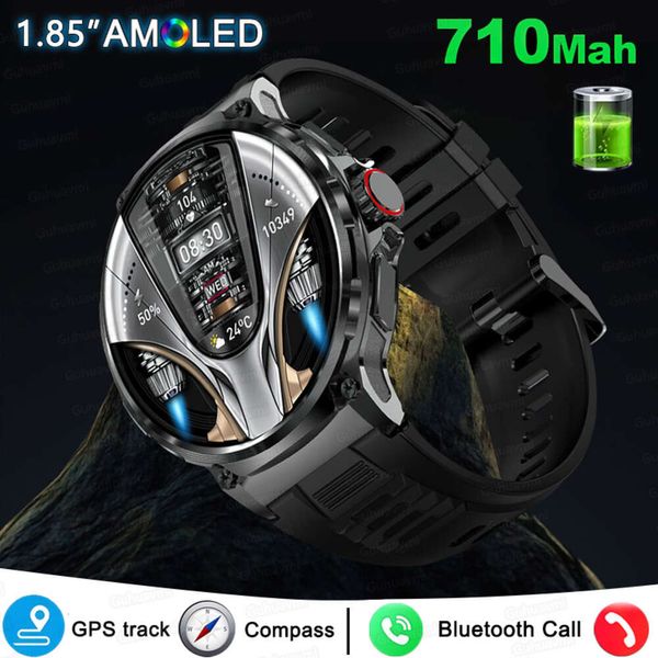 Para huawei xiaomi gps track watch men bluetooth chamada 710mah bateria grande 400 + dial esportes fiess à prova dwaterproof água relógio inteligente