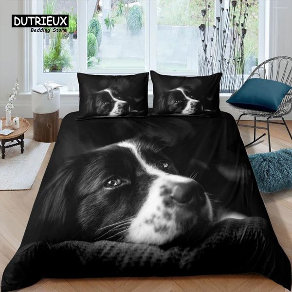 Bettwäsche-Sets Home Living Luxuriöses 3D-Hundeset Bequemer Bettbezug für Kinder Queen und King EU / US / AU / UK-Größe