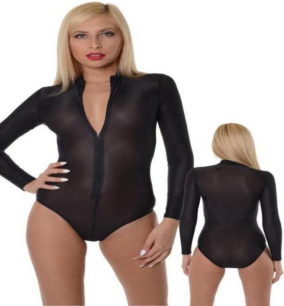 Preto Spandex Silk Curto Catsuit Traje Sexy Mulheres Terno Trajes Com Zíper Frontal Festa de Halloween Fantasia Vestido Cosplay Bodys8007778