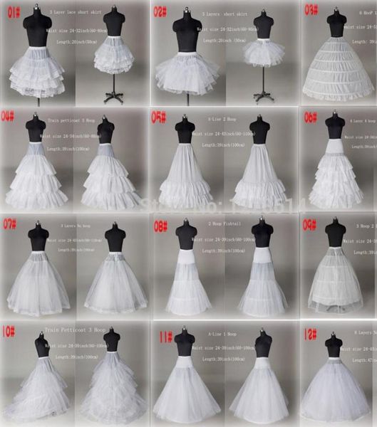 10 estilo barato branco a linha vestido de baile sereia casamento baile de noiva anáguas underskirt crinoline acessórios de casamento deslizamento de noiva 8442952