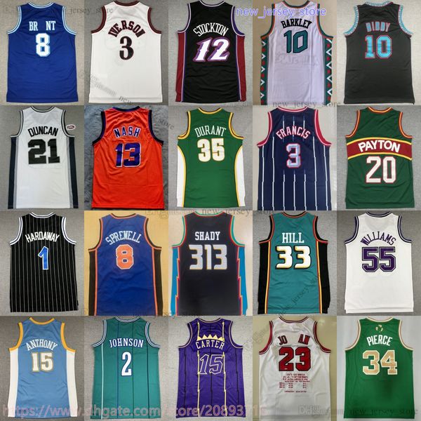 Maglia da basket retrò classica rosa Bryant Pippen Rodman Anthony Iverson Mutombo Hill Lutto McGrady Yao Francis Ming Olajuwon Johnson Chamberlain West James