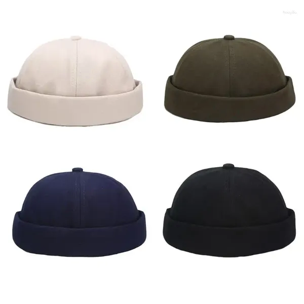 Bola Caps Outono Inverno Homens Mulheres Skullies Chapéu Ajustável Brimless Dome Melon Hip Hop Cap