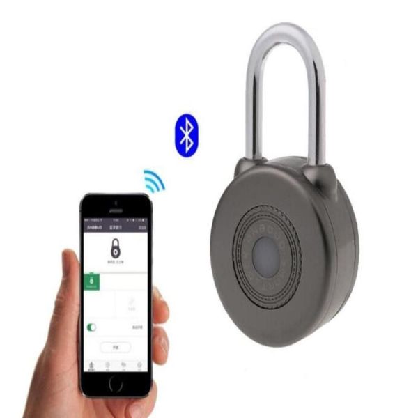 Türschlösser Elektronisches drahtloses Schloss Keyless Smart Bluetooth Vorhängeschloss Hauptschlüsseltypen mit App-Steuerung für Fahrradmotorycle Home Door571 DHE0W