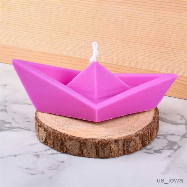 Candele 3D Barca candela stampo in silicone geometria irregolare origami barca nave torta cioccolato stampo in silicone decorazione della casa stampo in resina