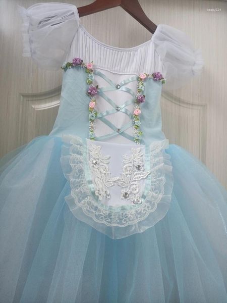 Stage Wear Bambini Giselle Gonna Sky Blue Professionale Lungo Tutu di balletto Abito per donne Ragazze Bambini Performance Dance Ballerina Costumi