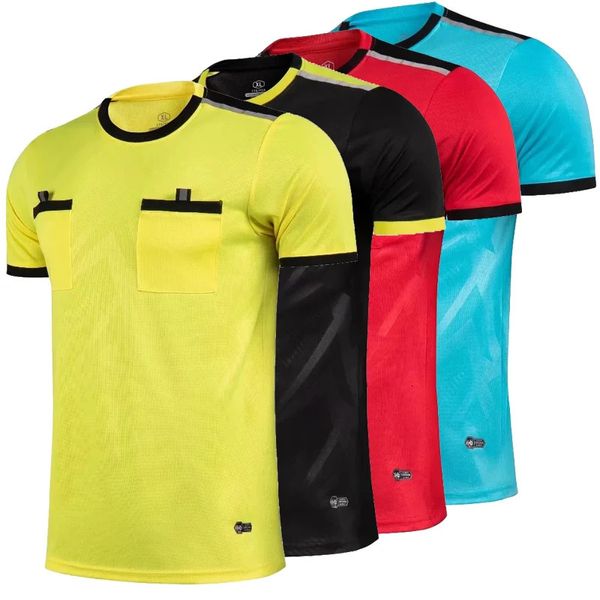 Fußballtrikots 2223 Männer Beruf Fußball Jersey Set Fußball Schiedsrichter Uniform Erwachsene Training Kurzarm Fuß Team Shirt 240301