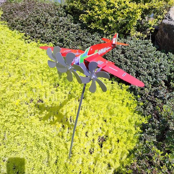 Садовые украшения 3D самолет на крыше флюгер креативный шикарный декор вилки антикоррозийные атмосферостойкие украшения для улицы