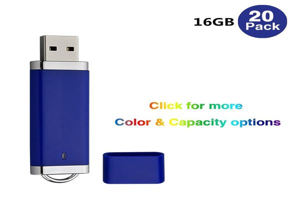 Bulk 20 unità flash USB da 16 GB dal design più leggero, unità di memoria flash pen drive per computer portatile, indicatore LED di archiviazione per pollice Mult6034507