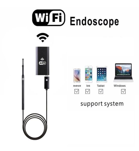 ALK 1pc 55mm WiFi Wireless Ear Endoscopio Fotocamera Mini Telecamera di ispezione impermeabile USB Ear Scope Camera con 6 LED per endoscopio i8501949