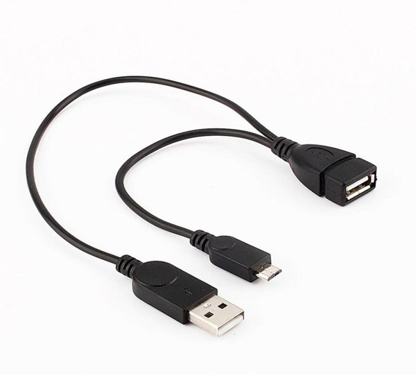 Cabo micro usb host otg com 10 peças, cabo usb macho e fêmea de alimentação usb para tablet pc para android unversal6272324