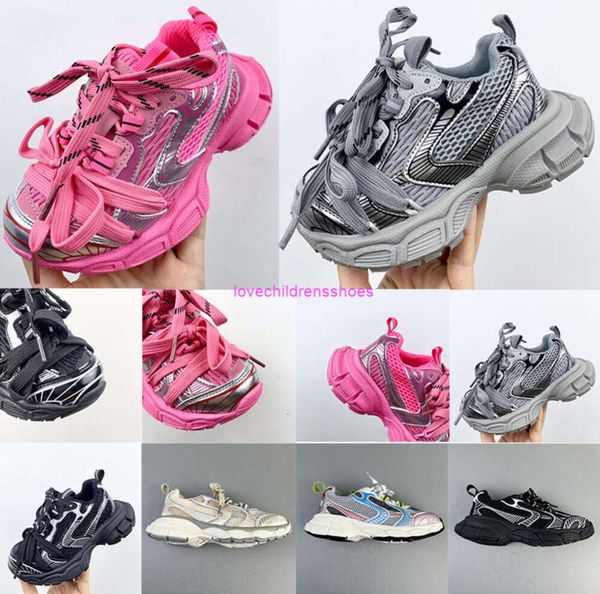 Bambini Rosa Designer 3XL Sneakers Neonati Scarpe casual Track 10 Scarpe da ginnastica Nero Bianco Mesh Comodo nylon 9.0 Sneaker Lacci delle scarpe Jogging Escursionismo Taglia 22ESS