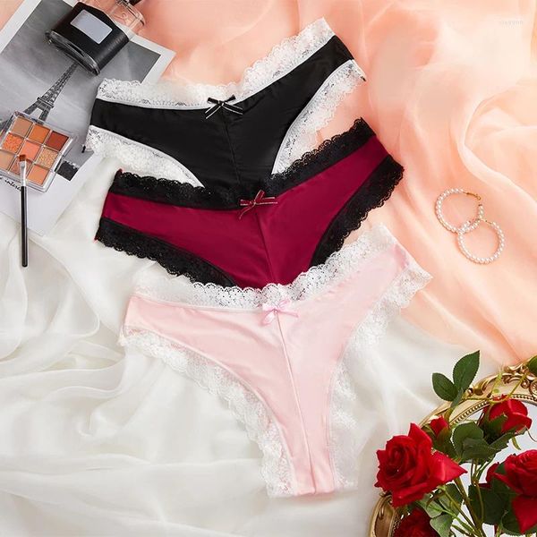 Mutandine da donna Slip da donna sexy in pizzo a vita bassa da donna Mutande brasiliane femminili senza cuciture Perizoma intimo traspirante