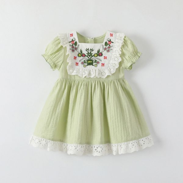 i bambini neonate vestono i vestiti estivi verdi Abbigliamento per bambini BABY per bambini ragazze viola rosa vestito estivo w7iC #