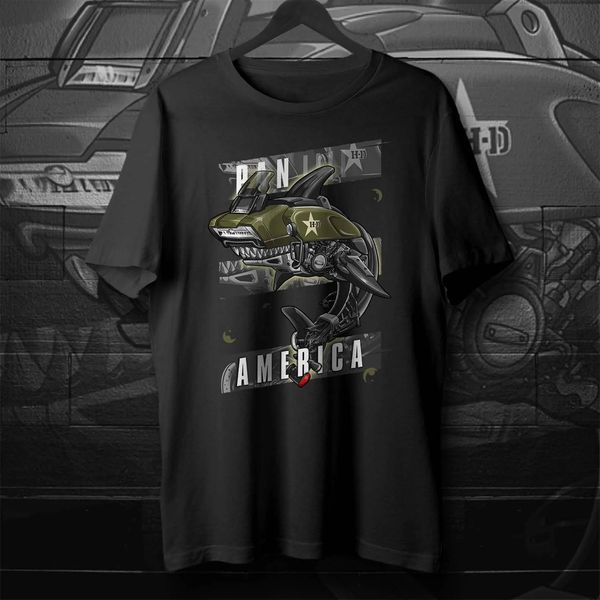 Klassisches USA-Motorrad-Pan-America-Shark-Inspiration-T-Shirt, 100 % Baumwolle, O-Ausschnitt, kurzärmelig, lässiges Herren-T-Shirt, Größe S-3XL, 240220