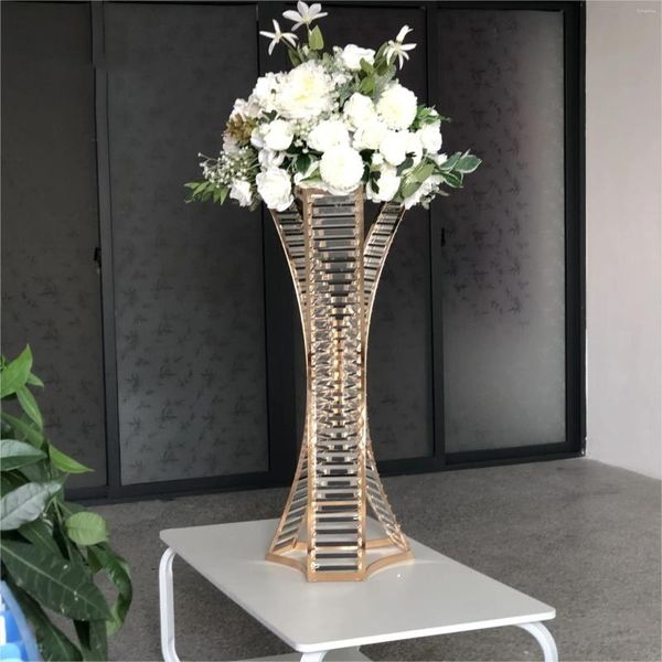 Decoração de festa 5 pcs acrílico casamento peça central de mesa de cristal 80 cm pilar estrada leva vaso diy