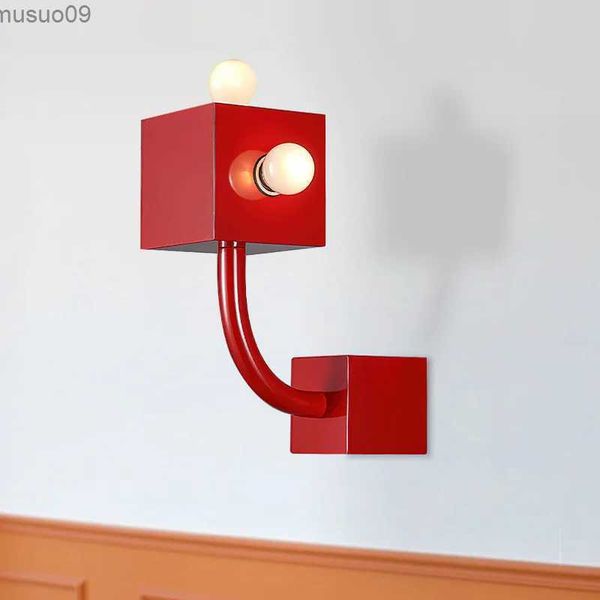 Настенный светильник Bauhaus Настенные светильники Vintage Art Красный Настенный светильник для декора гостиной Декор фона Спальня Дизайнерский настенный светильник
