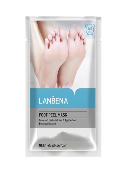 Lanbena máscara esfoliante para pés, só precisa de um par para remover completamente a pele morta em 27 dias, máscara para pés descascando cutículas calcanhar8441219