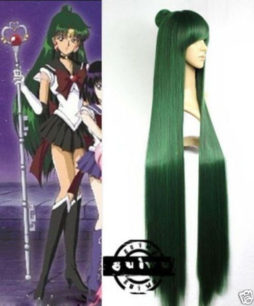 gtgtFashion Perücke Cosplay Sailor Moon Sailor Pluto Meiou Setsuna Straight Green Wig3003094