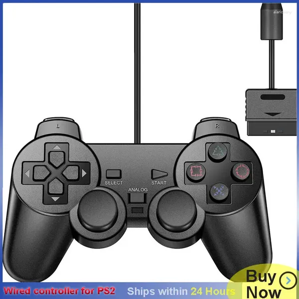 Игровые контроллеры Проводной контроллер для PS2 Геймпад Джойстик Playstation 2 Джойстик с двойным ударом USB Controle PS3 TV Box PC