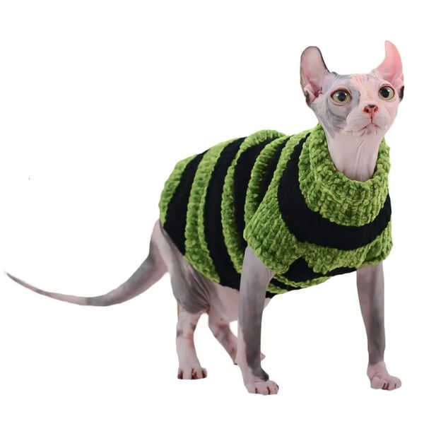 Vestiti per sphynx Peluche Cappotto di lana Maglione caldo per Sphynix Cat Abbigliamento Capispalla invernale per gattini Cani di piccola taglia Prodotti per animali 240304