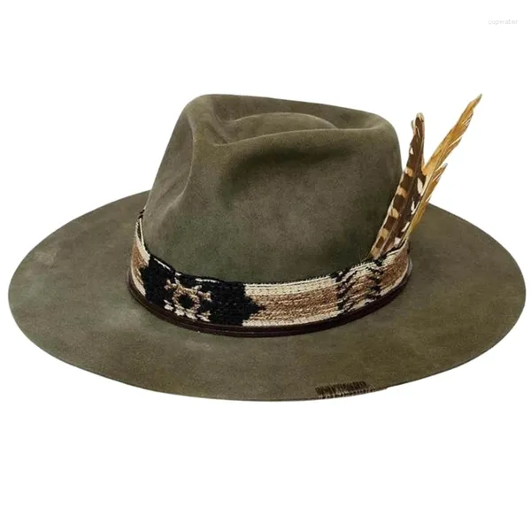 Berets Lã Cowboy Fedora Chapéu para Homens Adulto Performances de Palco Tema Festa Masquerade Dress Up Traje RolePlay