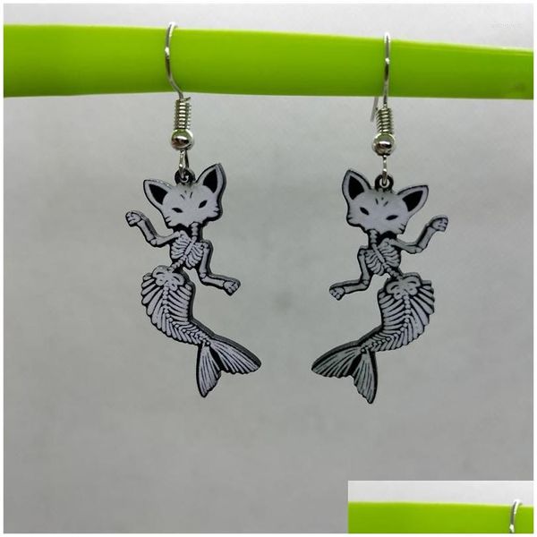 Dangle Chandelier Brincos Yungqi Cartoon Animal Sereia Cauda Para Mulheres Menina Moda Coreana Engraçado Acrílico Único Partido Presente Drop D Dh4Im