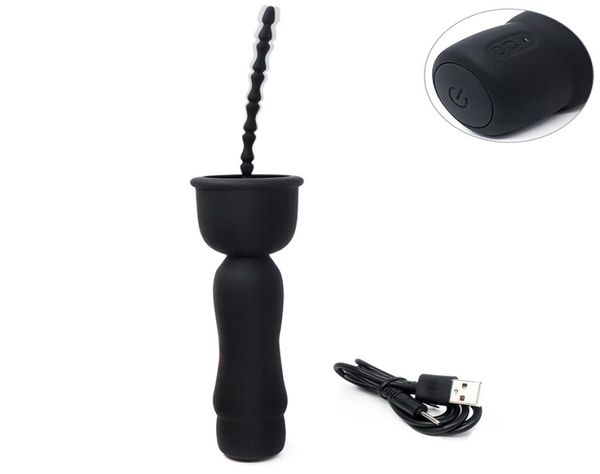 17 velocidades pênis massageador pênis plug vibrador de estimulação uretral para masturbador masculino treinador duradouro glans vibradores s181019057736791