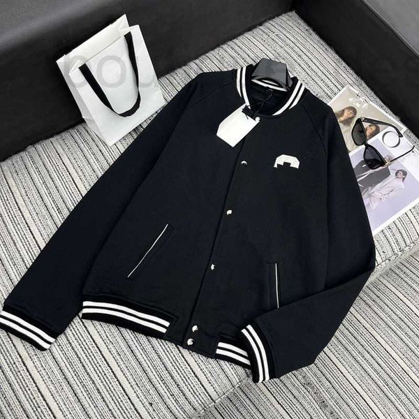 Jaquetas femininas designer marca início da primavera nova ce vitalidade casual versátil carta adesivo bordado contraste cor beisebol terno cardigan casaco aef4