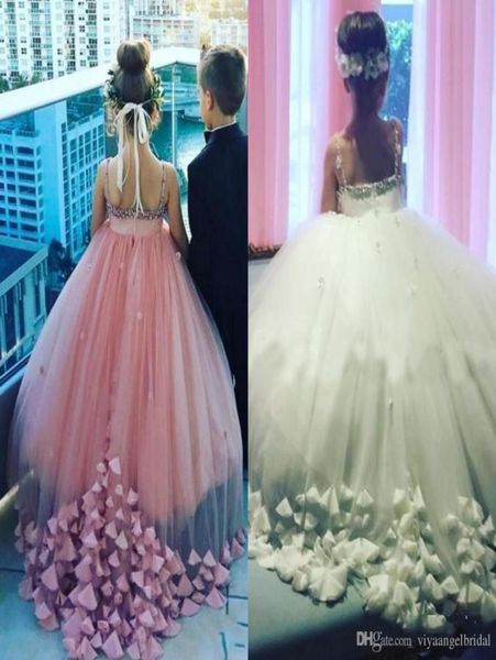 Adorável flor menina vestidos querida em camadas tule cintura frisado aniversário primeira comunhão festa de casamento princesa Gowns4609026