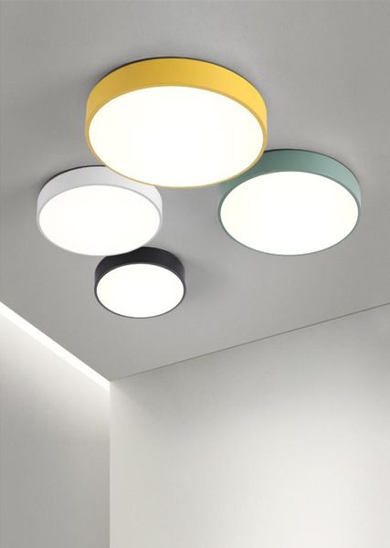 Yükseklik 5cm LED Tavan Işıkları Makarna Renk Yuvarlak Şekli Aydınlatma Tavan Lambası Armatürü Oturma Odası Yatak Odası Koridoru Ev Dec2676412