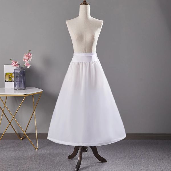 Saia underskirt para mulher branco 1hoop crinoline inchado saia longa anágua sob o vestido cosplay novo 2023 saias