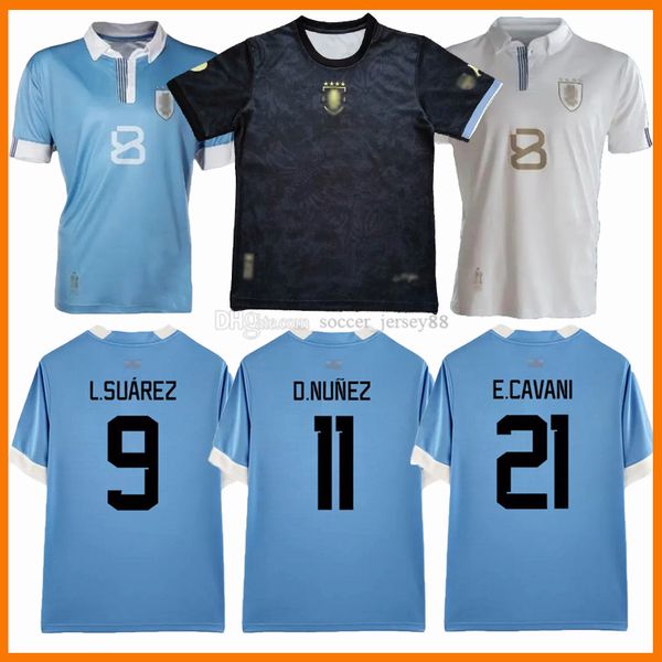 2024 2025 Uruguay Suarez de Arrascaeta Maglie da calcio 24 25 R Araujo Bentancur E.Cavani D.Godin D.Nunez M Gomez Gimenez National Team Shirts Black Football Shirts