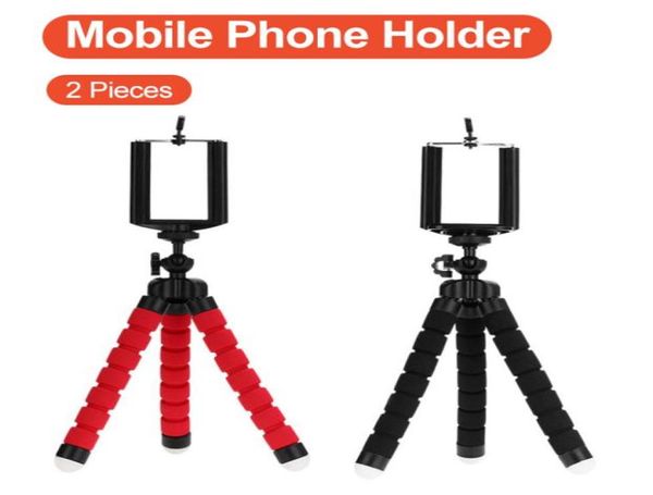 3 col Flexibler Stativhalter für Handy-Autokamera Universal Mini Octopus Schwammständer Halterung Selfie Einbeinstativhalterung mit Clip 7256376