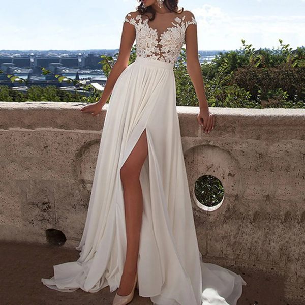Кружевные платья для свадебных гостей, женские вечерние платья больших размеров с v-образным вырезом, летнее платье Trafrobe 240226