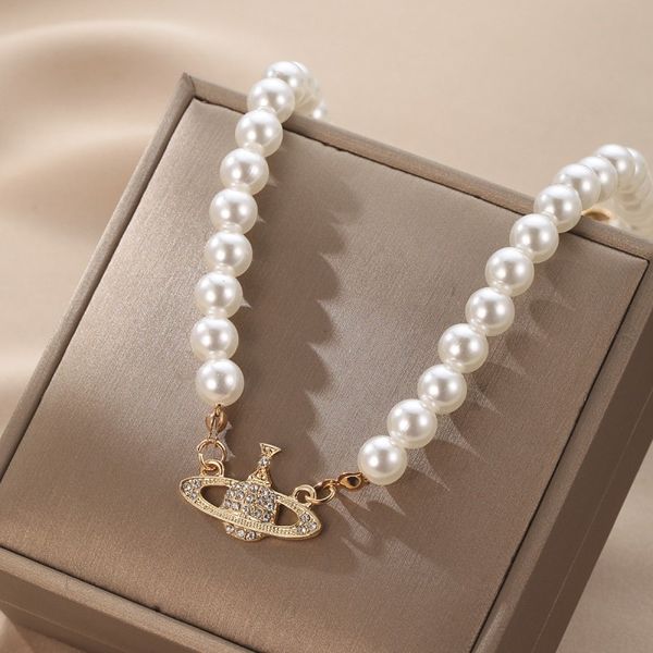 viviane westwood collana delle donne designer di gioielli in oro donna collane trifoglio oro argento cuban link catena choker delle donne di lusso classico ciondolo in acciaio inox