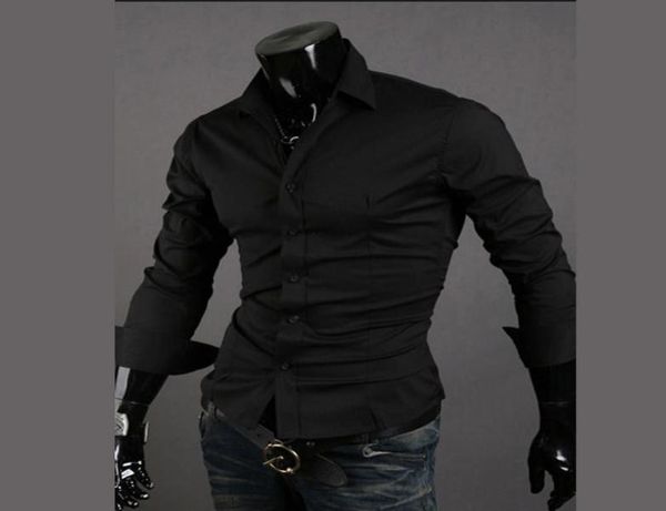 Neue 2018 Mode weiße Hemden Männer039s Mode Business Camisas Gentleman Männer Langarmhemd Herrenbekleidung Hemden Männer Kleid7836395