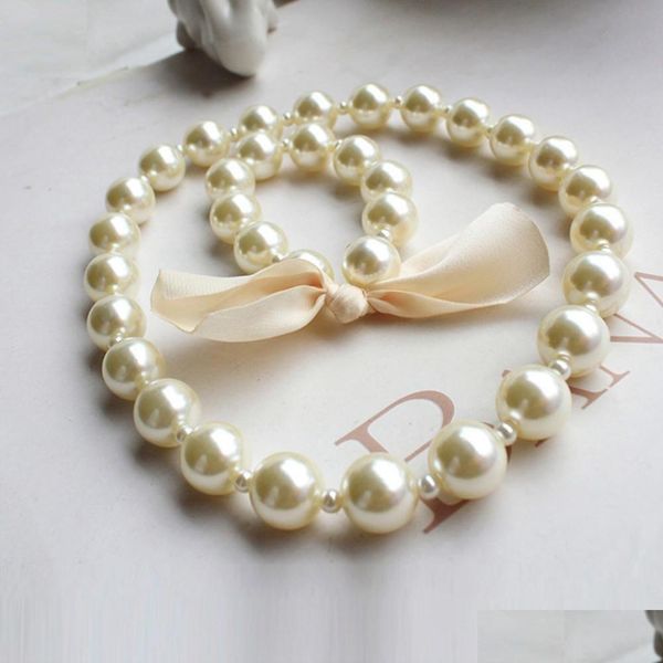 Set di gioielli da sposa per bambini set di perle romantiche per bambini collana di perline simulata braccialetto bambine giocattolo compleanno consegna di goccia Dhas9