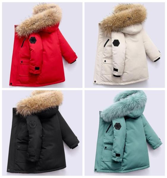 2022 Winter-Designer-Kindermantel Daunenjacke für Jungen Echter Waschbärpelz Dicke warme Baby-Oberbekleidung Mäntel 212 Jungenjacken Jahre Kind T6496563