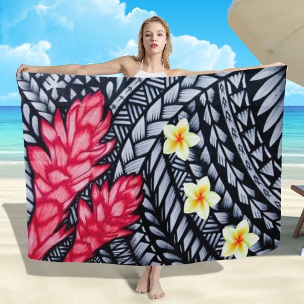 Moda de banho de banho de banho quente samoa quente triabla impressão lavalava ladies sarongues multi desgaste praia pareo maiô cobertura para mulheres