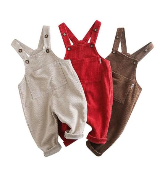 Overalls Lässige Kinderoveralls Einfarbig Born Baby Mädchen Jungen Cord Träger Lange Hosen Mit Tasche Outfits 04 Jahre5082060