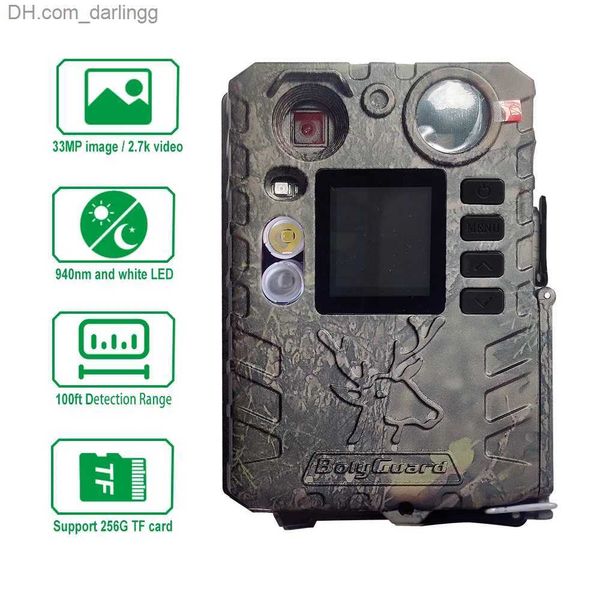 Охотничьи камеры Охотничьи камеры BolyGuard 33MP BG410-D портативная охотничья игровая камера с двойной вспышкой (черно-белый светодиод) 2,7K камера видеонаблюдения Q240306