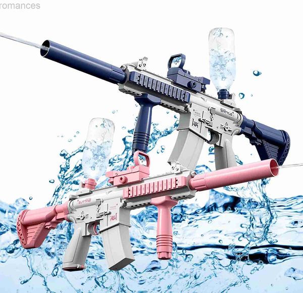 Toys Gun Gun Toys Pistola ad acqua elettrica M416 - Potente abbeveratoio con connessione per bottiglia d'acqua esterna - Giocattolo automatico a lungo raggio fino a 20 piedi per 230714 240306