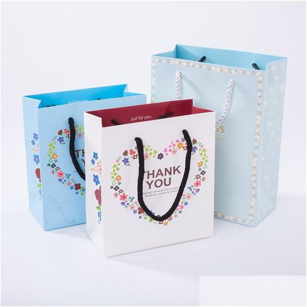 Sacchetti per gioielli, borse Borsa regalo per gioielli Bk all'ingrosso per scatola Grazie Principessa Sacchetti di carta Kraft Confezione Display Consegna drop Ebreo Dhe1M